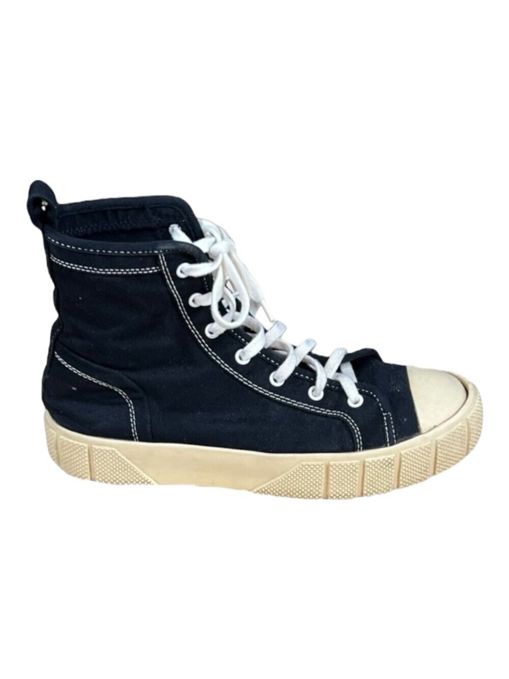 Zara High Top Canvas Trainer Sneakers Womens Size 39 US 8